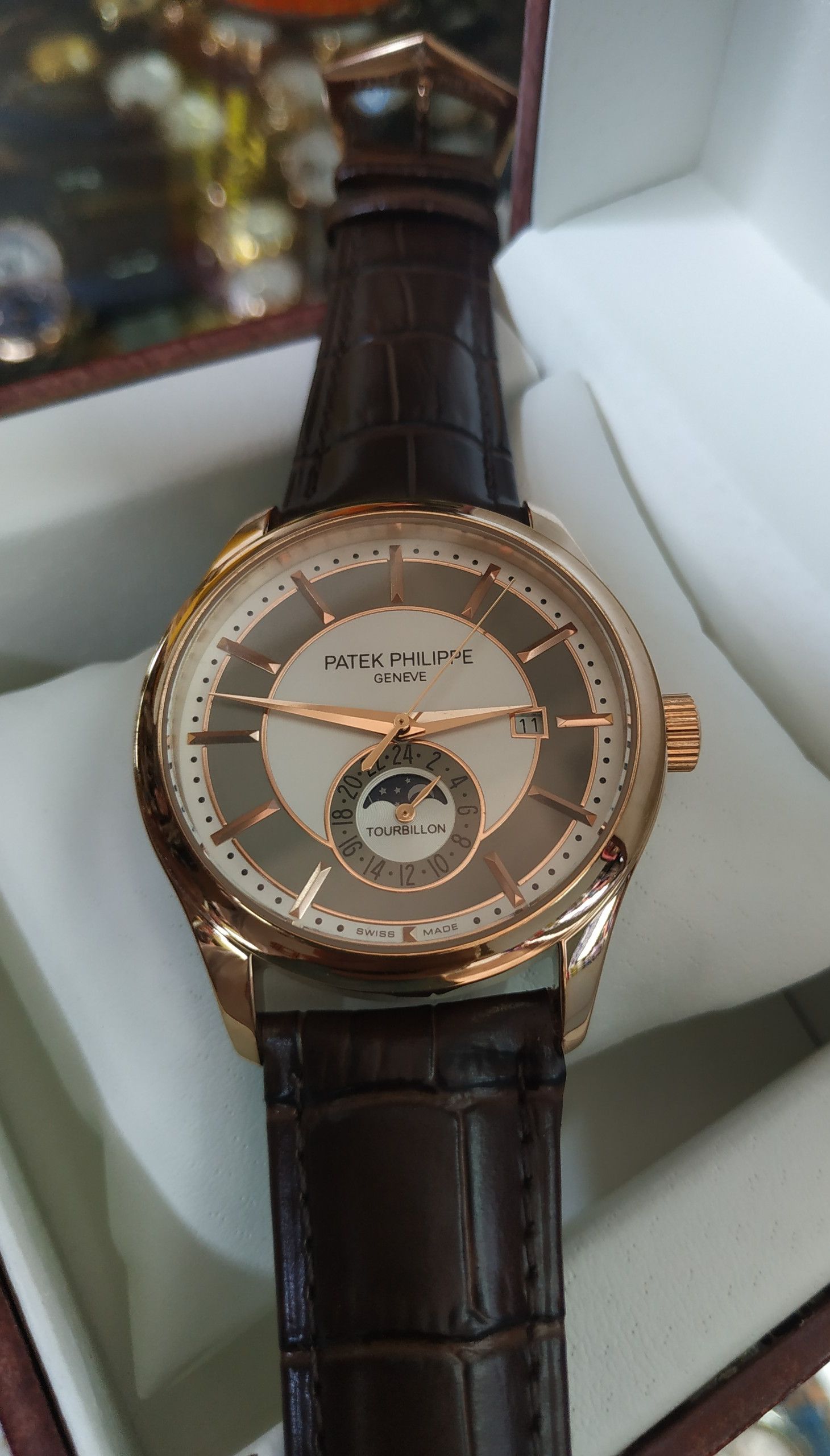 { RẺ VÔ ĐỐI }{ BẢO TÍN ĐỒNG HỒ SHOP SỊN LAZADA } Đồng Hồ PATEK PHILLIPE  Cao Cấp Automatic 2 Kim Giờ Dây Da { BÁN BUÔN ORIENT SEIKO PATEK SK }