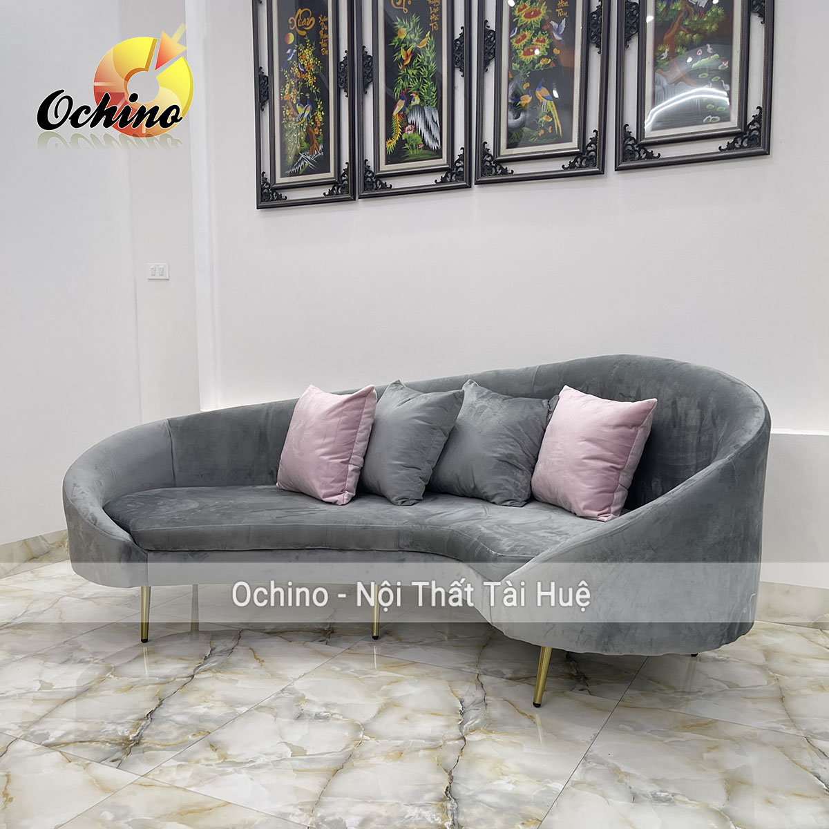 (FREE SHIP) Ghế Sofa Có Tựa Lưng Mẫu Thuyền Cao Cấp Để Phòng Khách Hoặc Shop Dài 1M6 ( Đủ Màu)