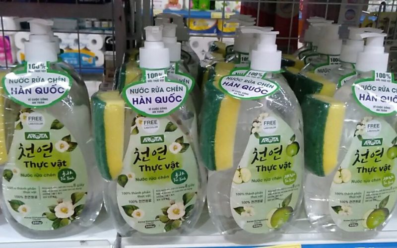 MUA 2 TẶNG 1 Nước rửa chén Arota thực vật Táo Xanh 860gr Hàn Quốc