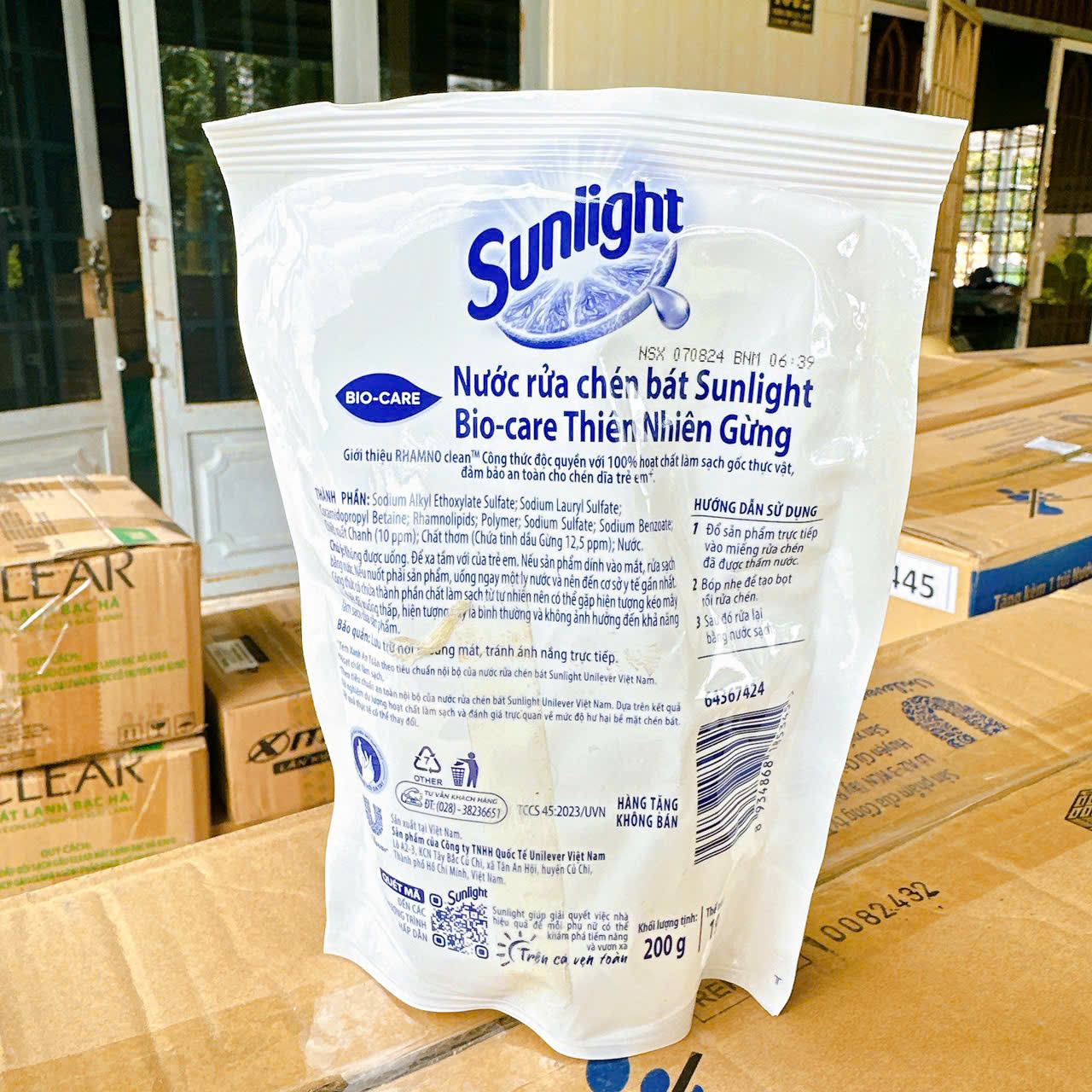5 bịch Nước rửa chén Sunlight 200g/bịch (Hàng tặng) = 1kg