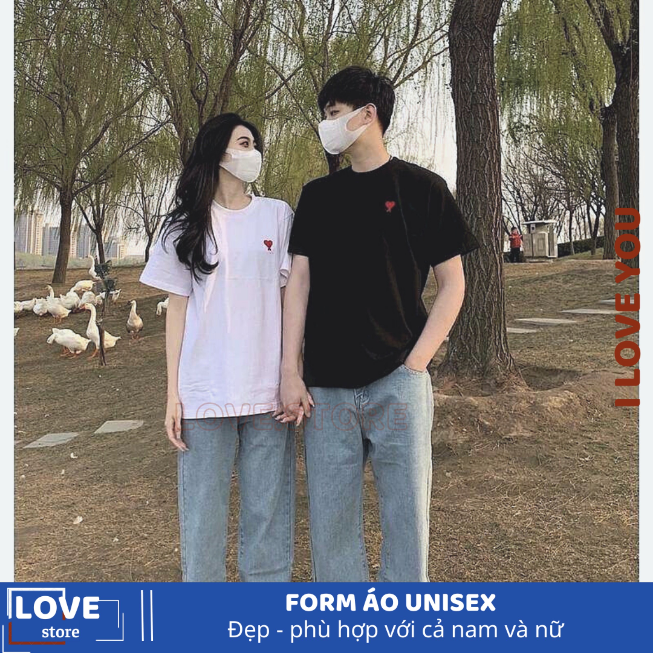 Áo cặp tình yêu, Áo đôi trái tim chữ A , áo cặp đôi tình yêu unisex, đồ cặp đôi nam nữ, áo cặp đôi người yêu, áo cặp bạn thân, áo thun form rộng tay lỡ, áo thun đôi