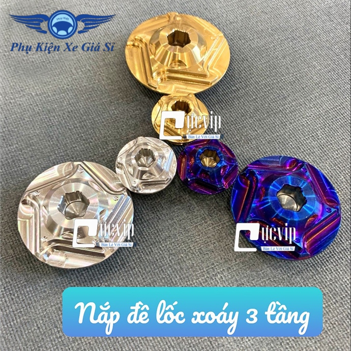 Bộ Nắp Đề (Ốc Mâm Lửa) Cho Dòng HONDA Kiểu Lốc Xoáy 3 Tầng MS2314