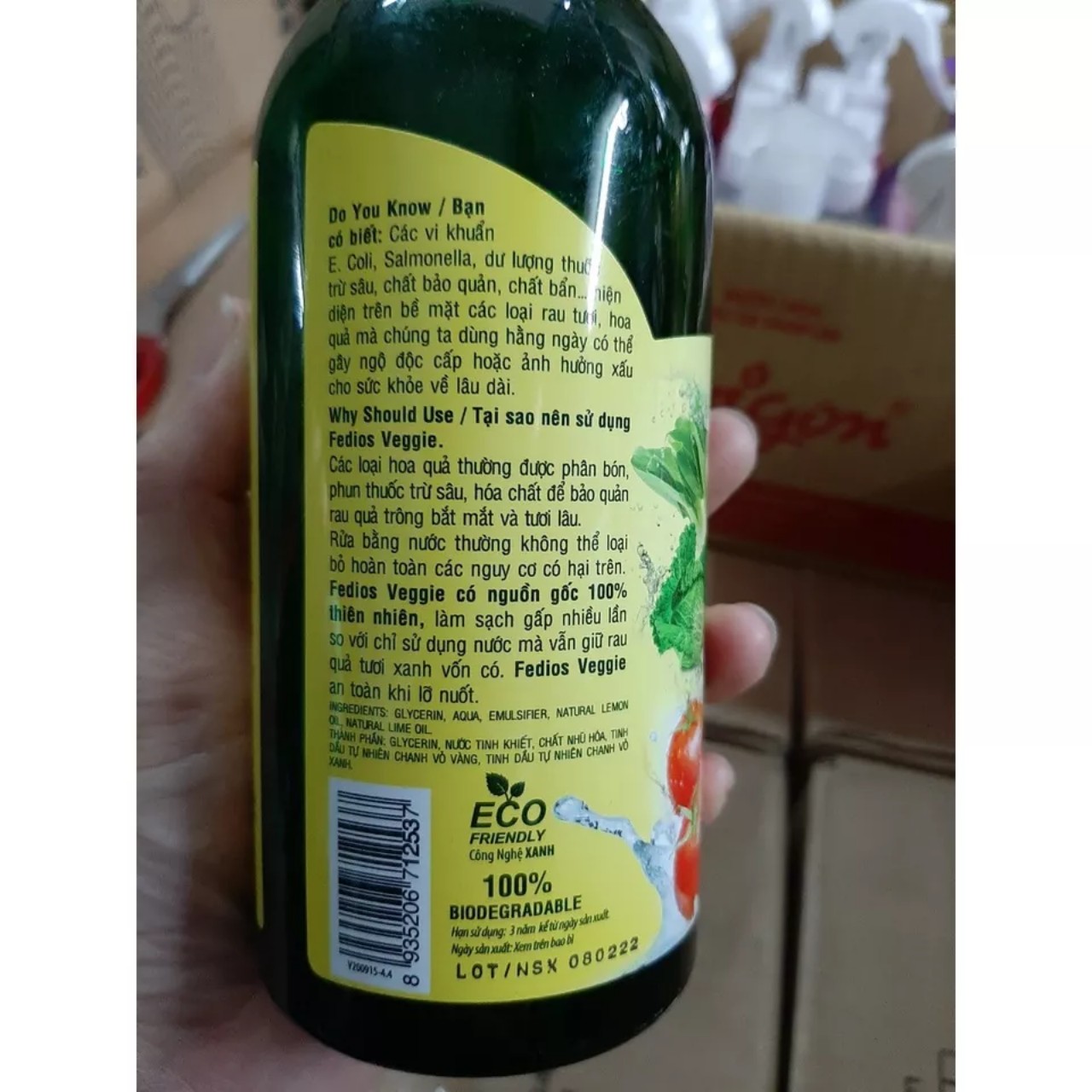 Nước Rửa Rau Củ Quả, Trái Cây FEDIOS VEGGIE 400ml
