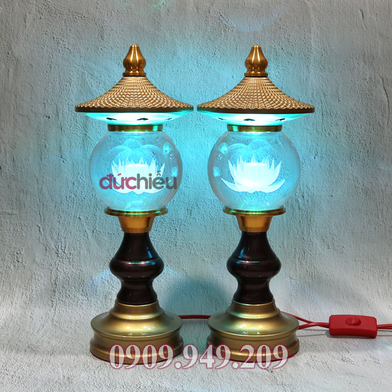 [ Đẹp lung linh ] Đèn thờ cúng pha lê cao cấp dạng tháp – Đức Hiếu Shop
