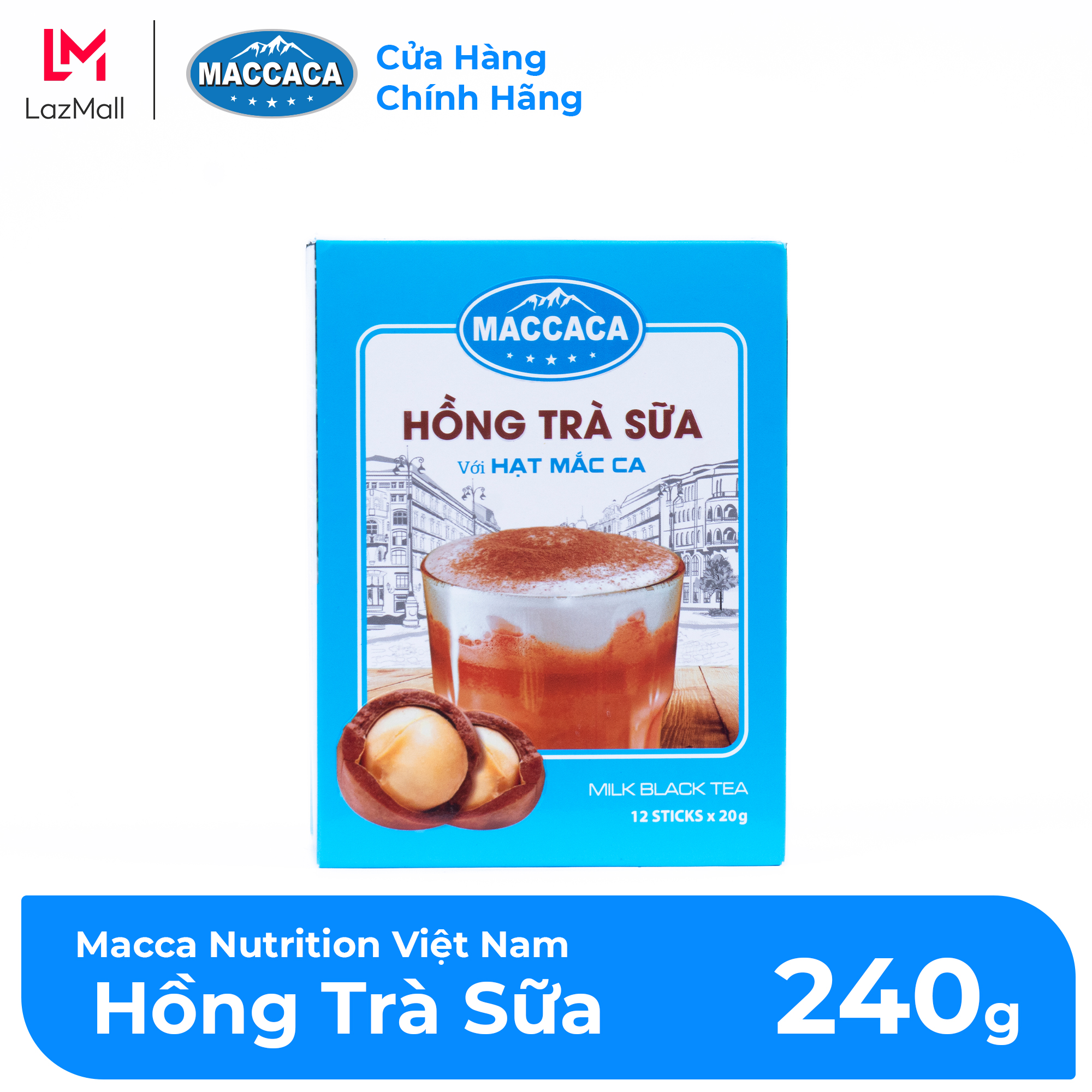 Maccaca - Hồng Trà Sữa với hạt Mắc Ca.
