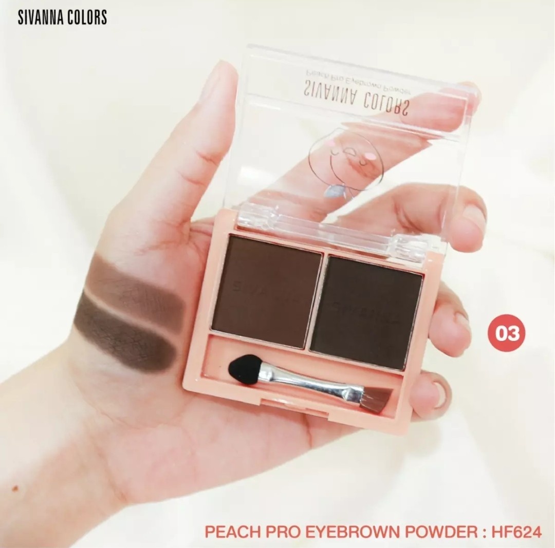 Bột tán chân mày sivanna colors peach pro eyebrown powder hf624 chính hãng