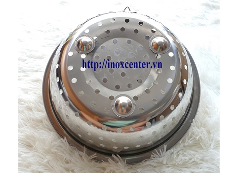 Rổ inox 304 dụng cụ nhà bếp – Rổ rá inox đa năng cao cấp, Đường kính lỗ: ø 7 mm