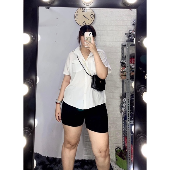 Áo Sơmi Nữ Bigsize Trắng Và Đen (67Kg Đến 95Kg)