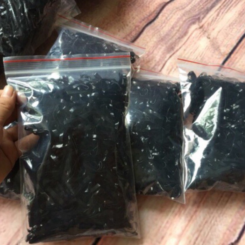 (CÂN ĐỦ) 100 gram Thun Cột Tóc Đen Bản To, Chun Buộc Tóc Siêu Dai