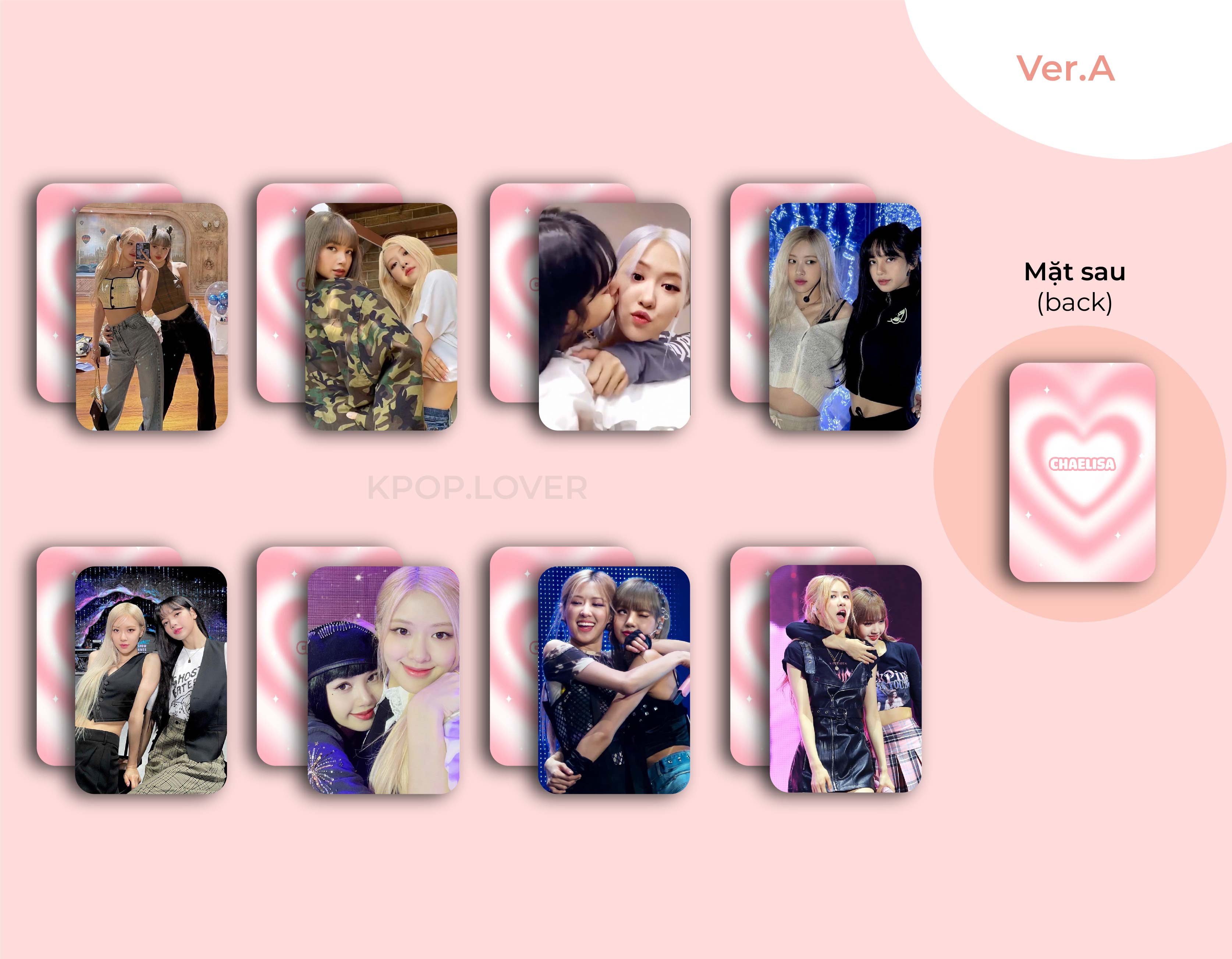 SET 8 CARD BO GÓC CHAELISA- blackpink