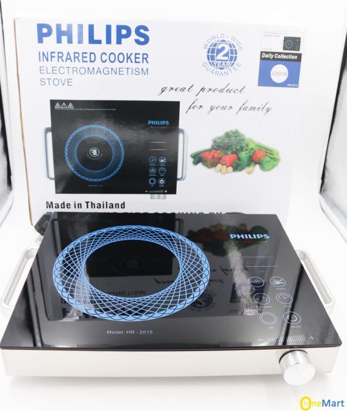 Bếp hồng ngoại 2 vòng nhiệt Philip - HR2015 (ĐEN) made in Thái Lan