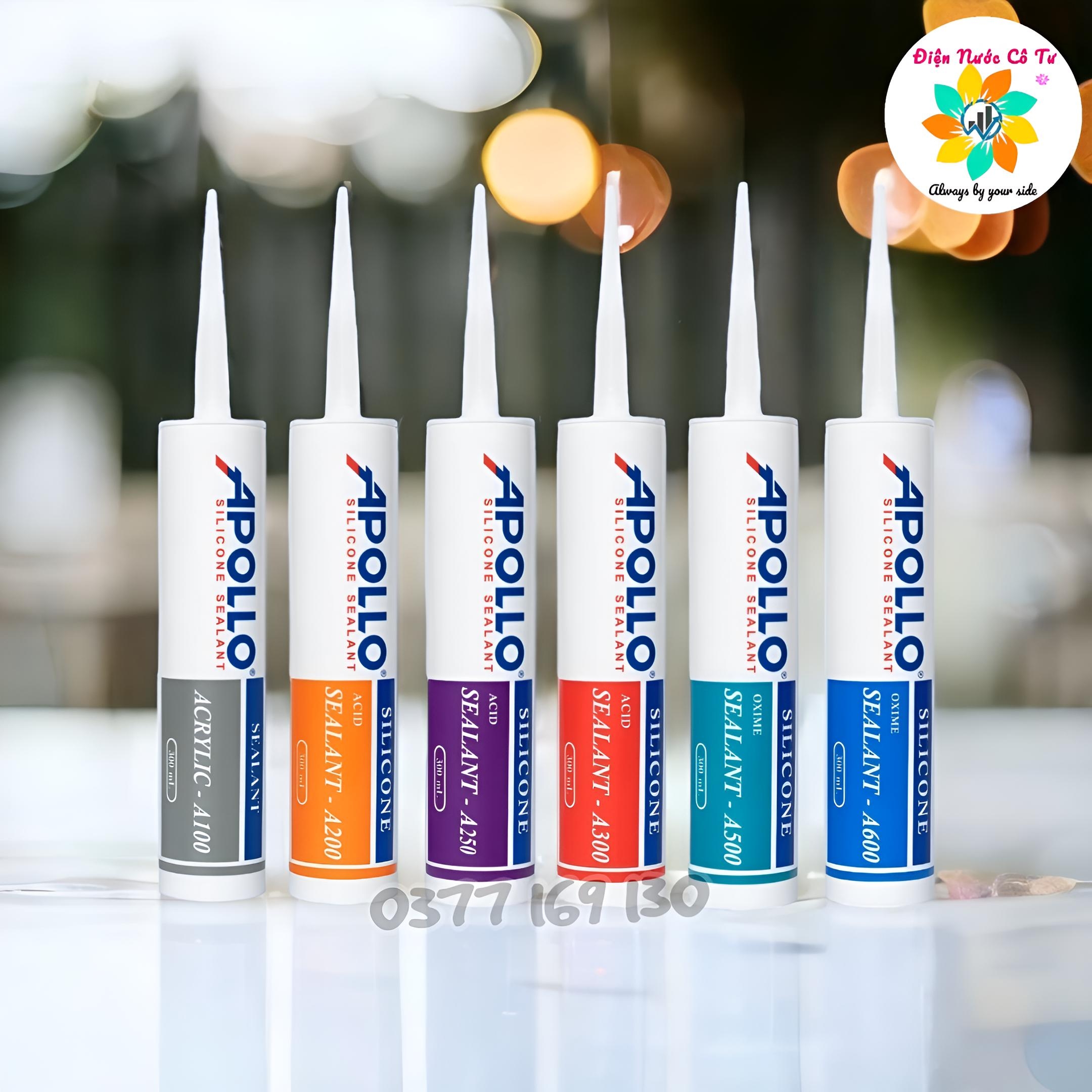 Keo Silicone Apollo A300 đen dán đa năng trên mọi vật liệu