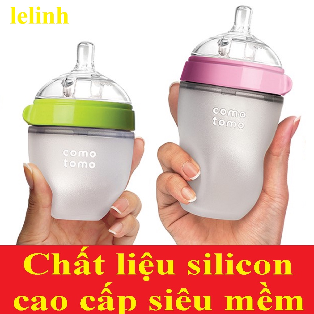 Milk bottle feeding set Como Silicon Korean super soft high-grade 150ml/250ml have anti-choke for your lovely baby