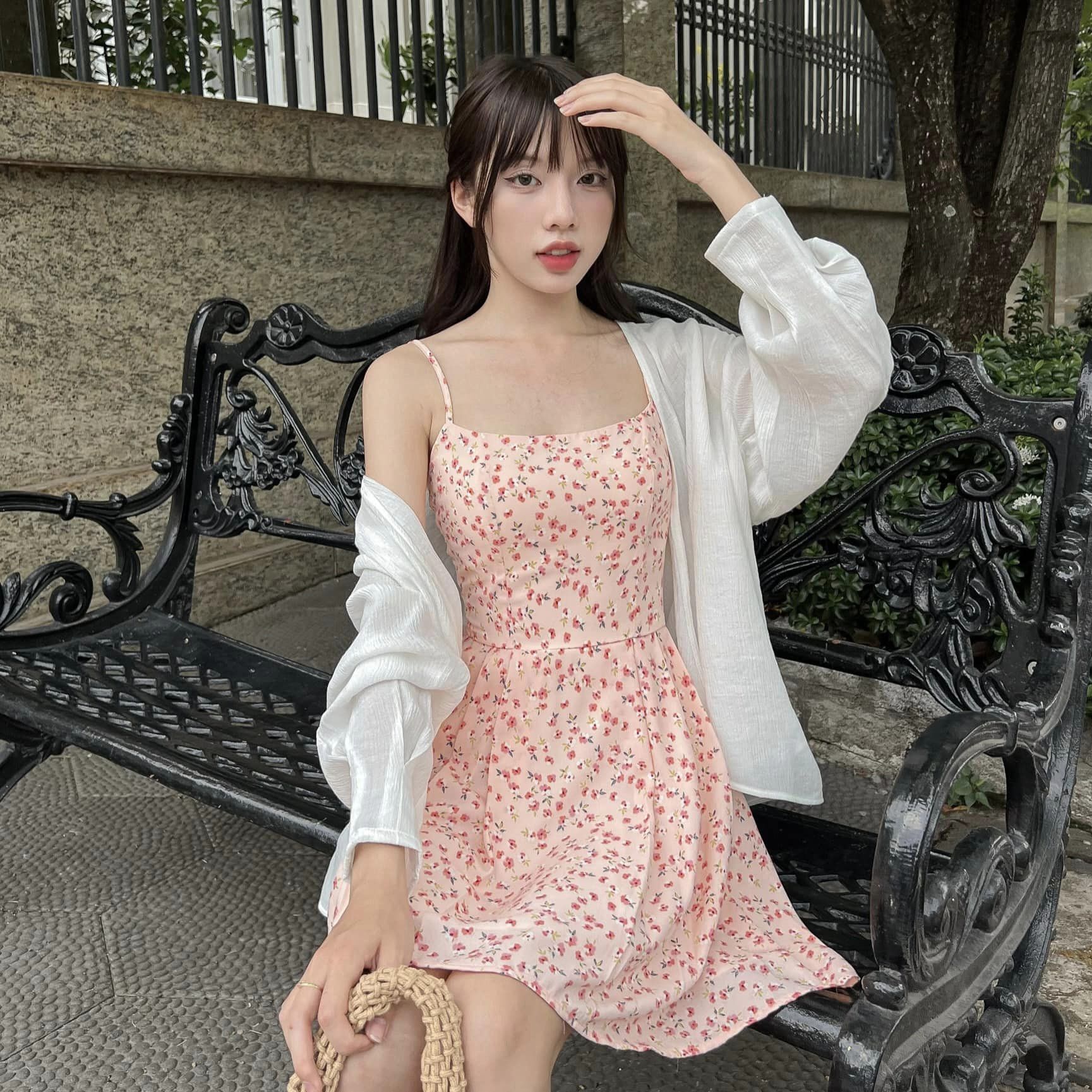GOLA - Đầm LACEY - Đầm hoa 2 dây tùng xòe
