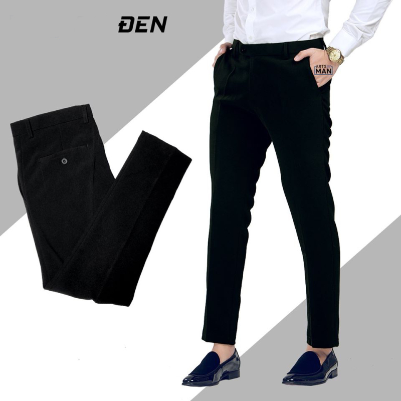 Quần Âu Nam Đen loại đẹp Quần Tây nam màu Đen co dãn không nhăn không xù dáng hàn quốc, Quan au nam giá rẻ