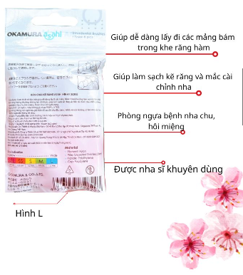 Bàn chải kẽ răng Asahi dạng L - Okamura