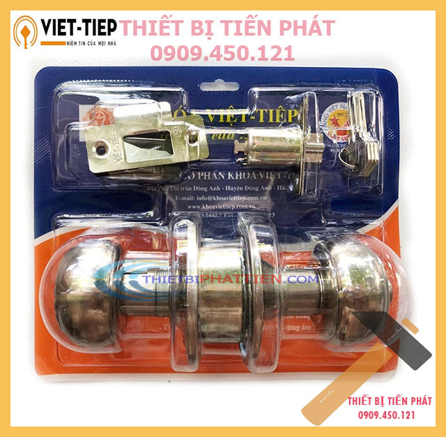 Ổ khóa cửa việt tiệp tay nắm tròn 04206 inox cao cấp