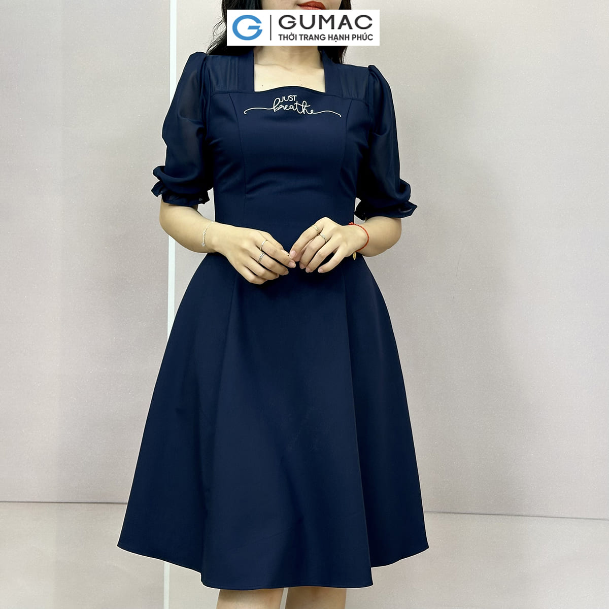 Đầm nữ gumac, đầm thêu just breathe lde0405