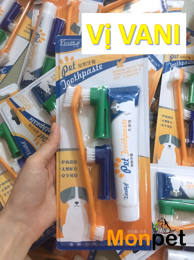 Bộ kem đánh răng thơm miệng và sạch răng cho chó mèo