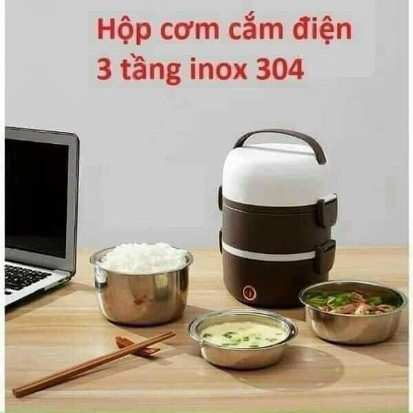 sỉ, lẻ HỘP CƠM VĂN PHÒNG CẮM ĐIỆN ( TẶNG MÓC DÍNH TƯỜNG 10K )