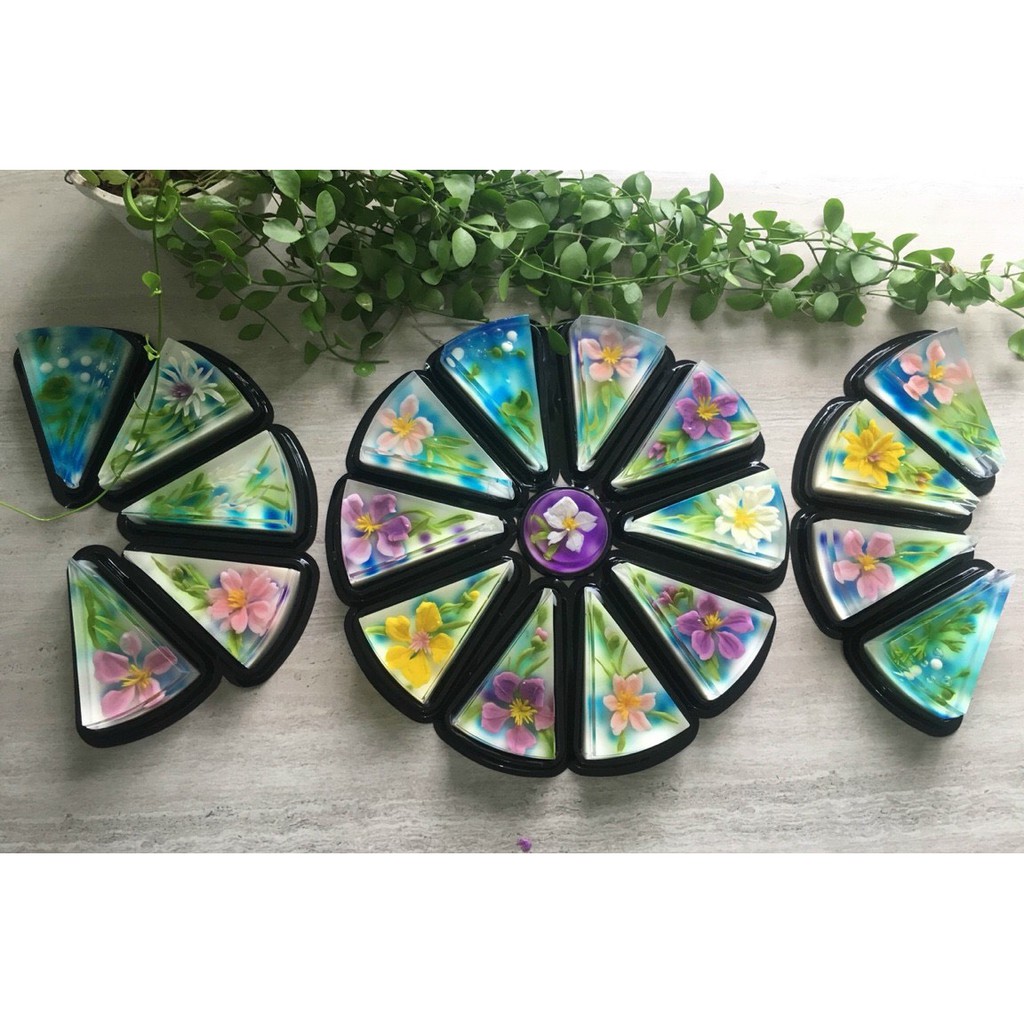 Hộp tam giác nhựa A03 (set 10 hộp) đựng bánh rau câu, bánh kem