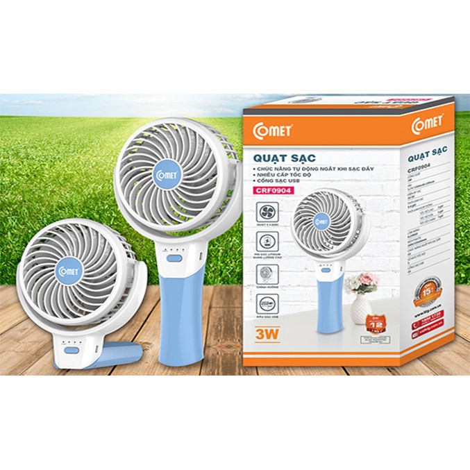 Quạt sạc cầm tay Comet CRF0904