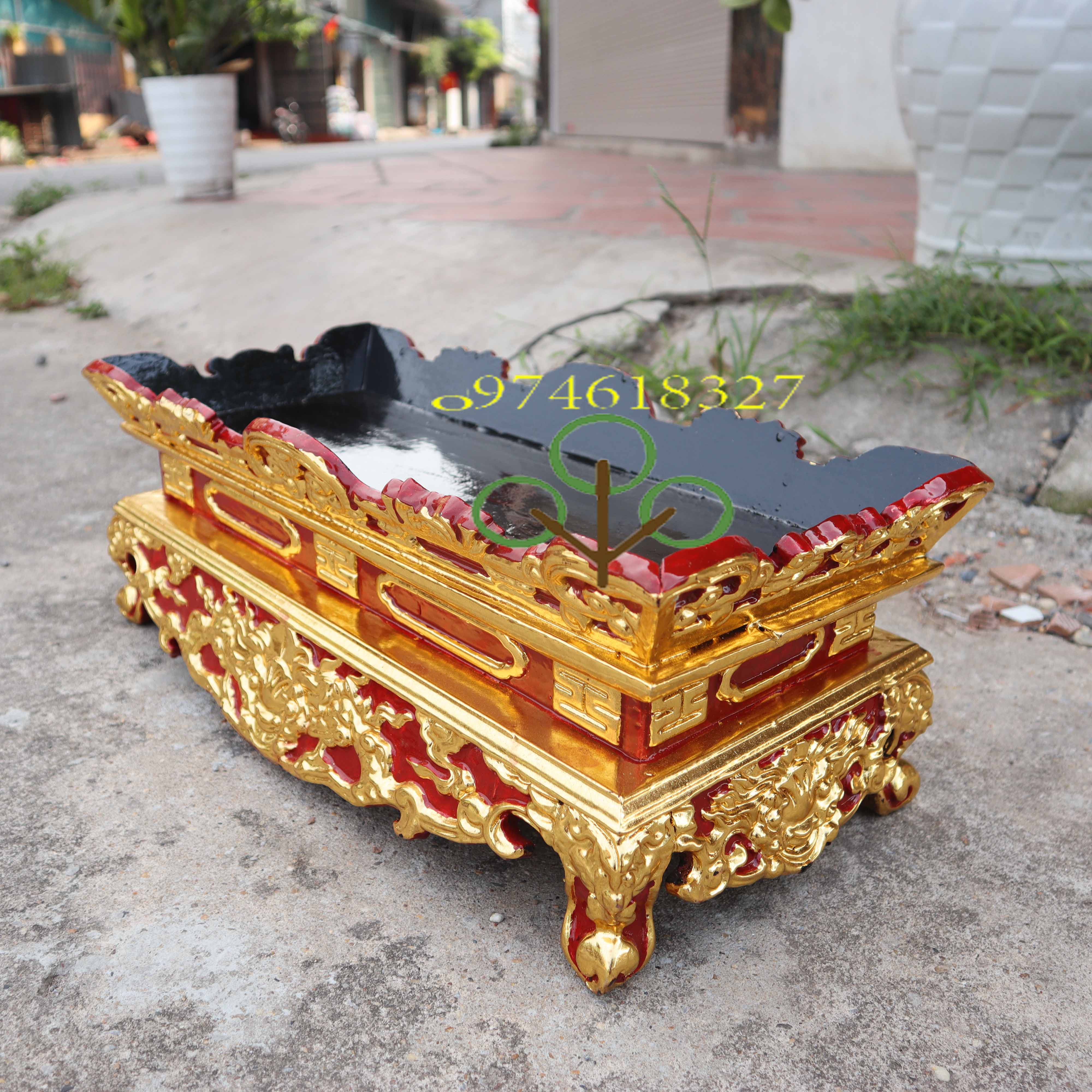 Mâm tế thờ gỗ mít mâm bịch thờ gỗ khay chén nước gỗ 42cm