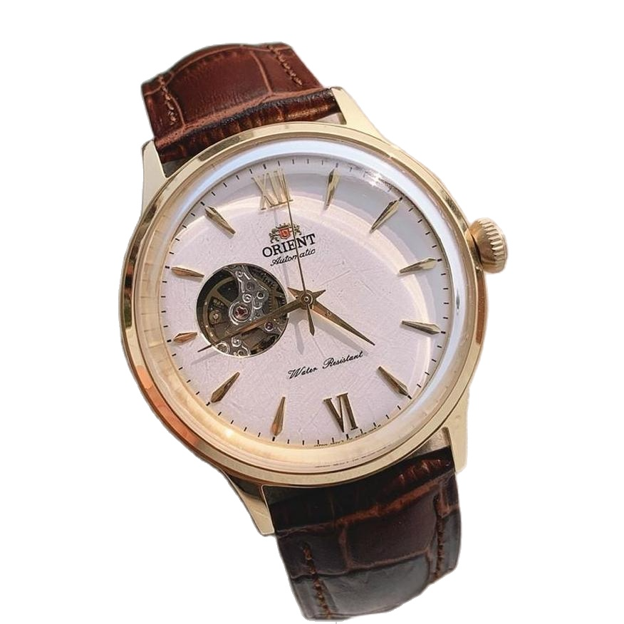 Đồng hồ Orient automatic dây da lộ cơ đáy
