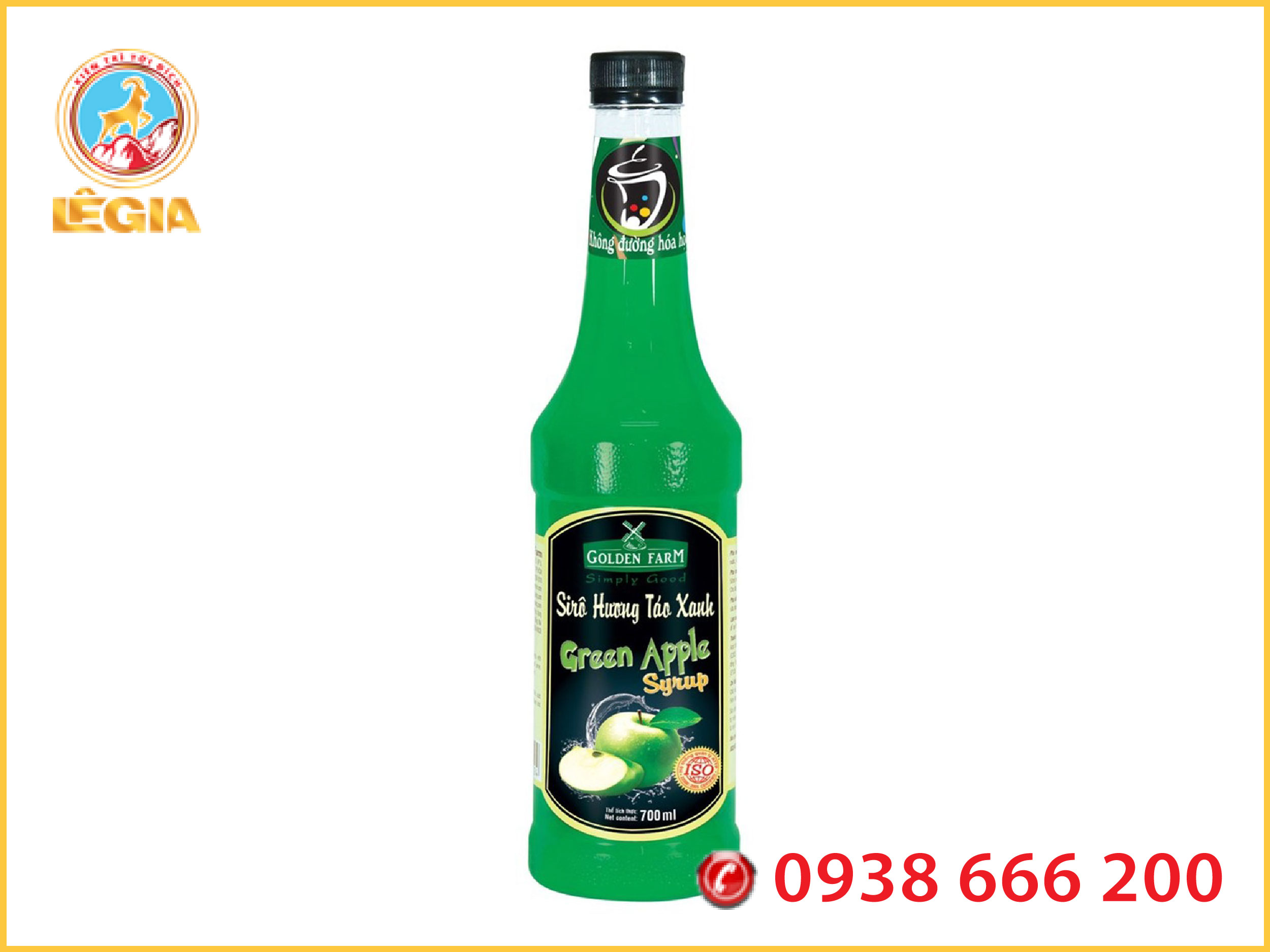 Siro golden farm táo xanh 700ml - golden farm green apple syrup