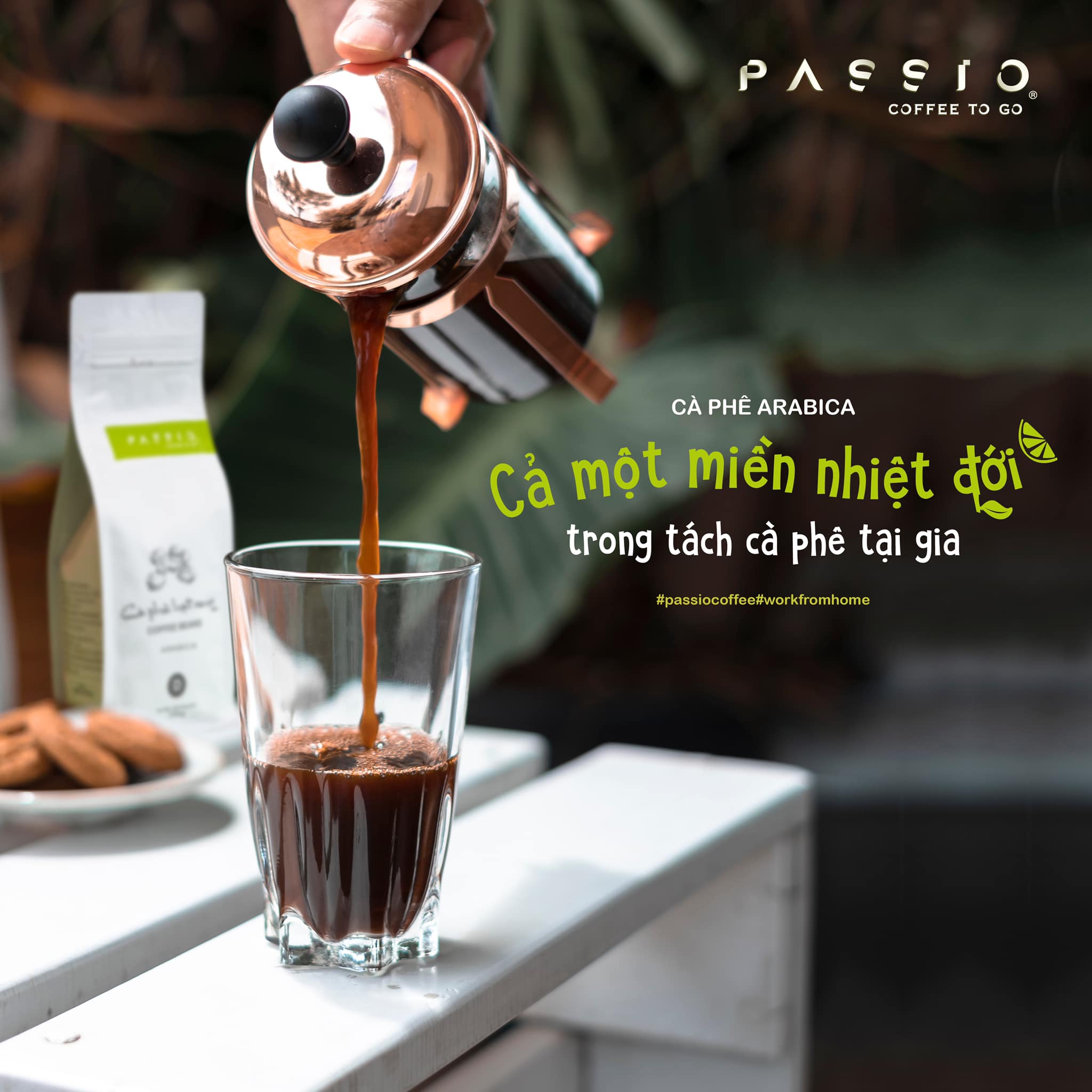 Cà phê Arabica dạng Bột (pha phin) nguyên chất 100% rang mộc - Passio Coffee (250g)