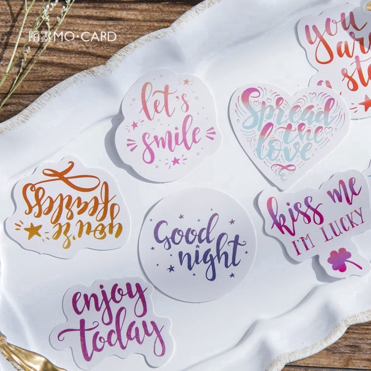 Set 45 miếng dán trang trí chữ tiếng Anh ver2