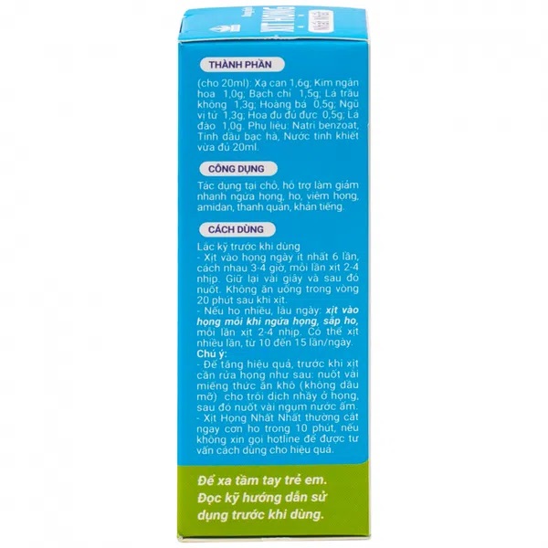 Dung dịch xịt họng Nhất Nhất - 20ml