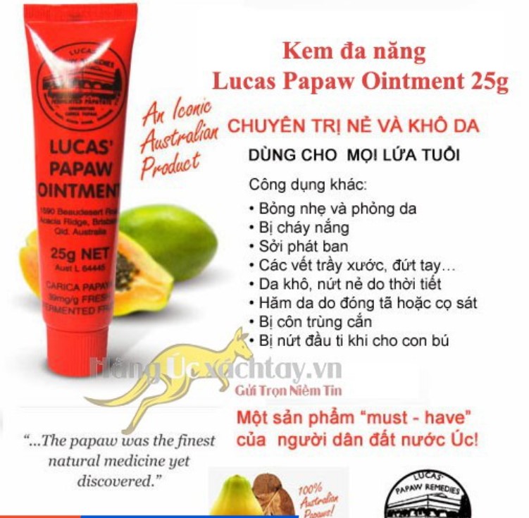 Kem đa Năng Lucas Papaw Ointment 25gr Úc