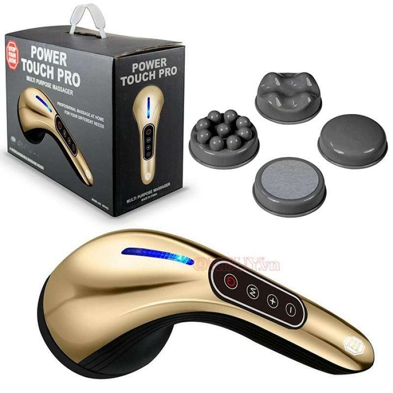 Máy Massage Đa Năng, Máy massage cầm tay pin sạc cao cấp 4 đầu Power Touch Pro SP0422 cao cấp