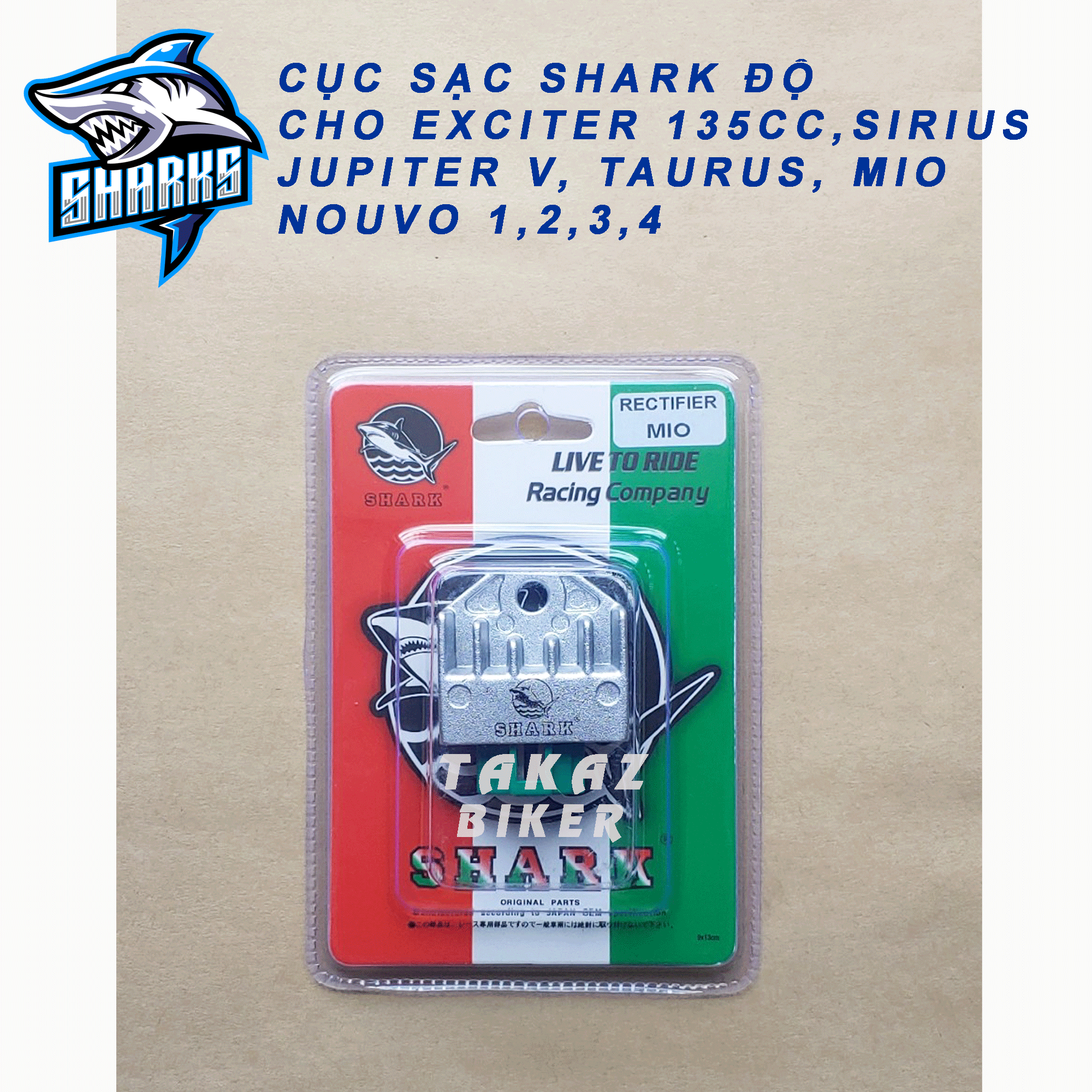 Charger adapter for exciter 135 Sirius Mio Nouvo 1234-shark Malaysia-SAC ex135
