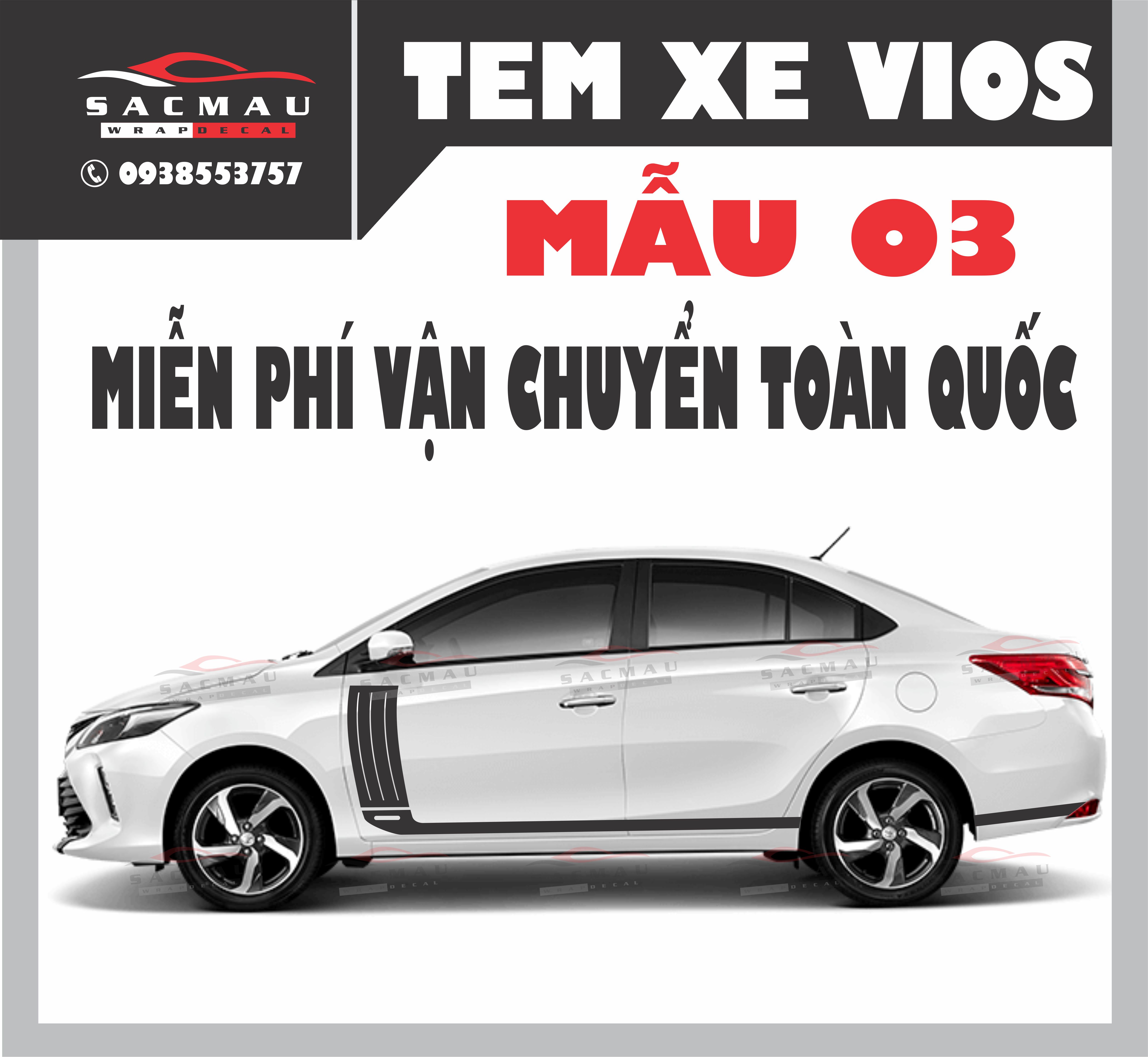 Tem dán xe ô tô vios