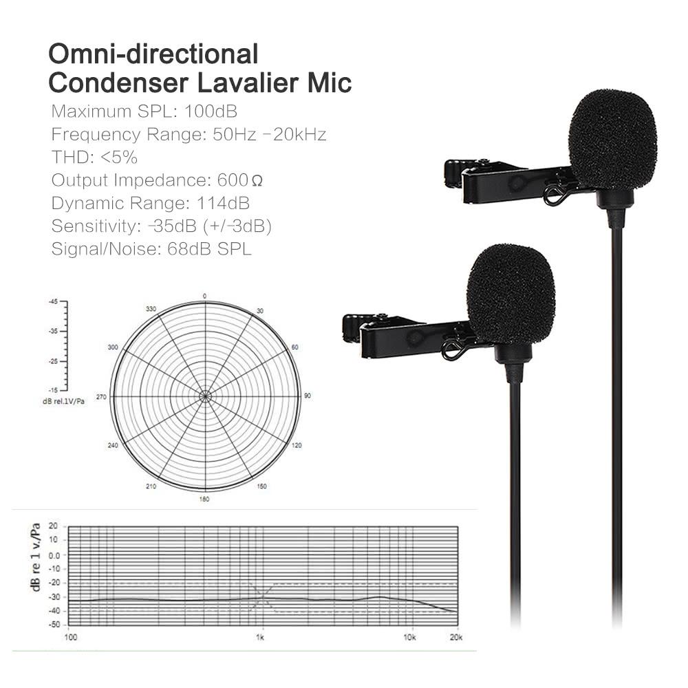 Micro gài áo cho Camera, Gopro, Smartphone - Comica CVM-D02 (2 míc)