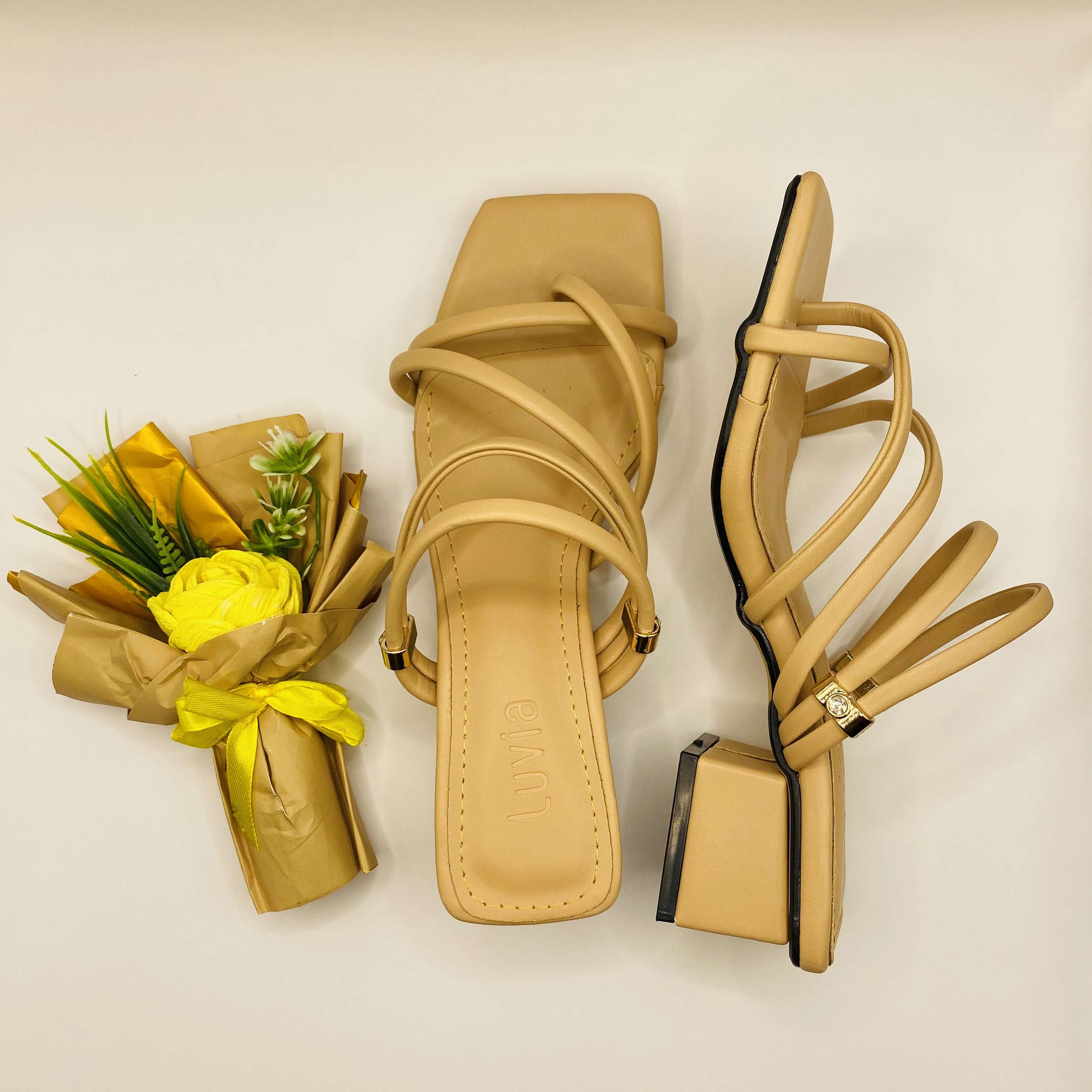 Giày sandal nữ cao gót 3 phân Luvia 04SD