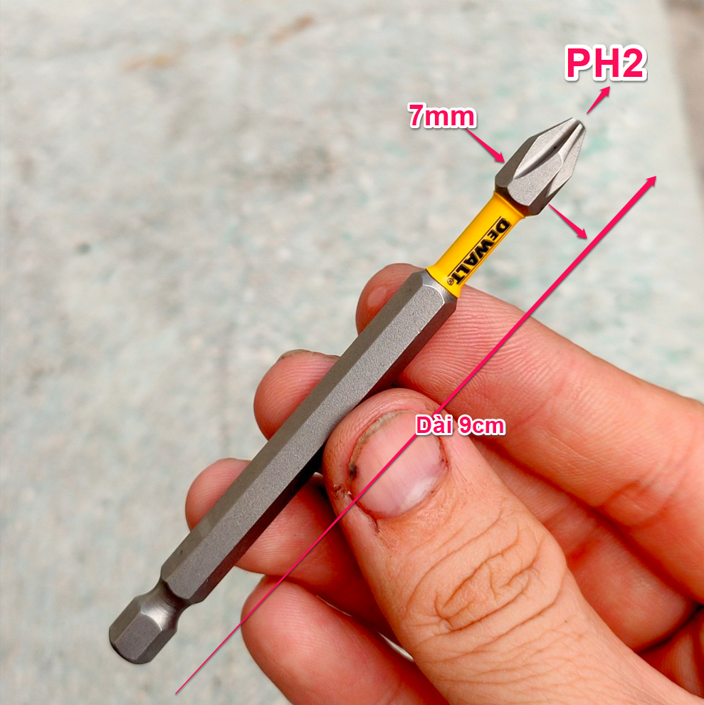 Mũi Vít baka dẹp loại dài - Ph0 Ph1 Ph2 Ph3 SL5, Vít điện tử