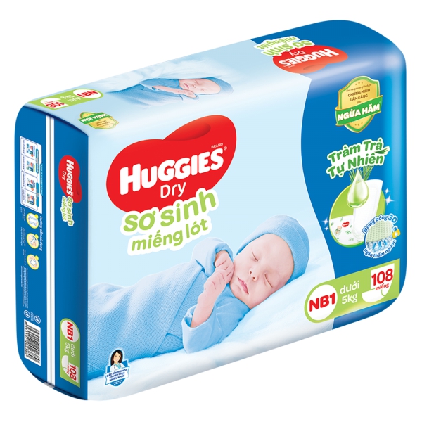 Miếng lót sơ sinh Huggies NB1-108 kèm 9