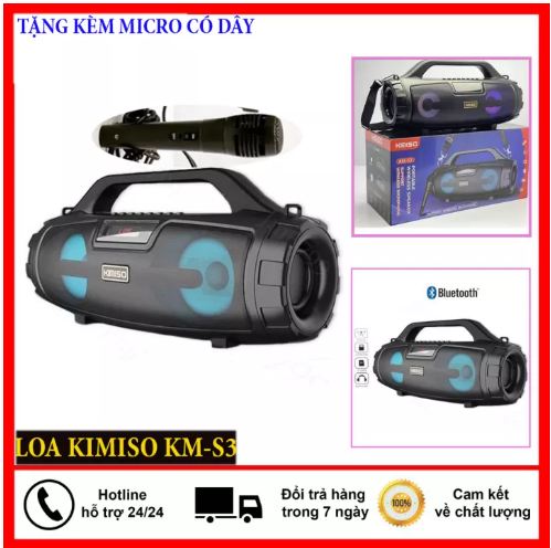 [HCM][Xả Kho 3 Ngày] Loa Karaoke Bluetooth Xách Tay Kimiso Km-S3 Cao Cấp Tặng Kèm 1 Micro Có Dây Cực SinNghe NhạcKaraoke Cực Hay Loa Karaoke YamahaÂm Thanh Vòm Cao CấpKết Nối Xa Với Công Nghệ Bluetooth Đa NăngKiểu Dáng Độc ĐáoBh 12 Thág