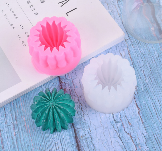 Khuôn silicon rau câu 4d làm bánh Xương Rồng Tròn trung