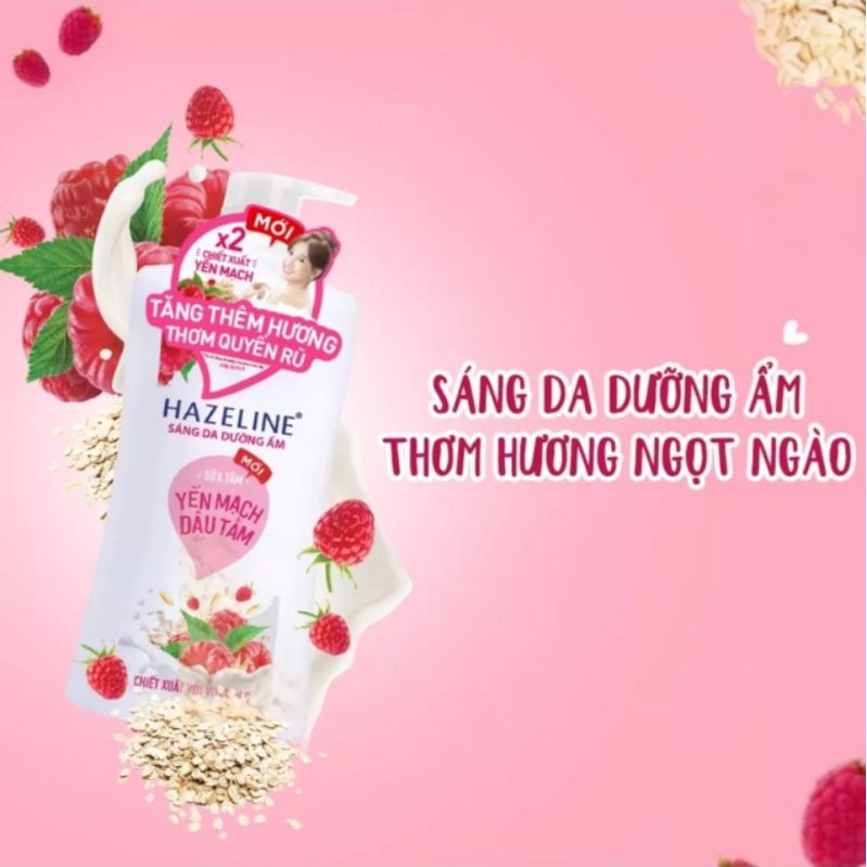 SỮA TẮM HAZELINE 1kg trắng sáng mịn da(nắp trắng)