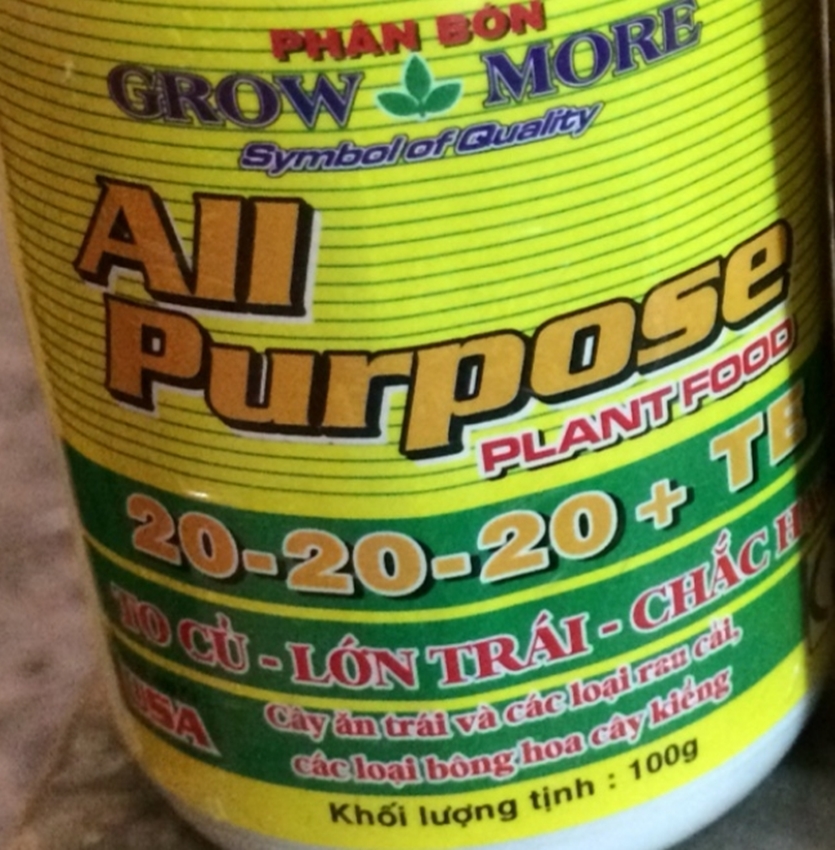 Phân bón 20-20-20+TE Growmore