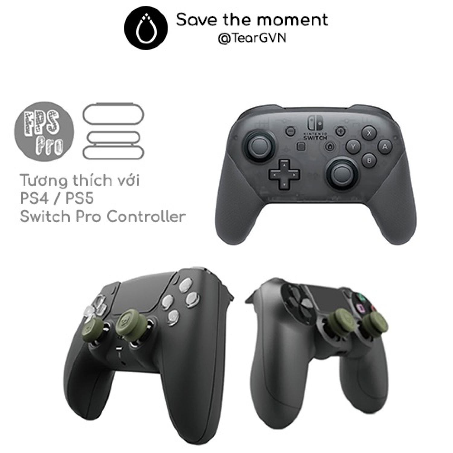 Bộ nút bọc Analog Skull & Co cho tay cầm PS4 / PS5 / Switch Pro Controller - Vỉ 3 cặp