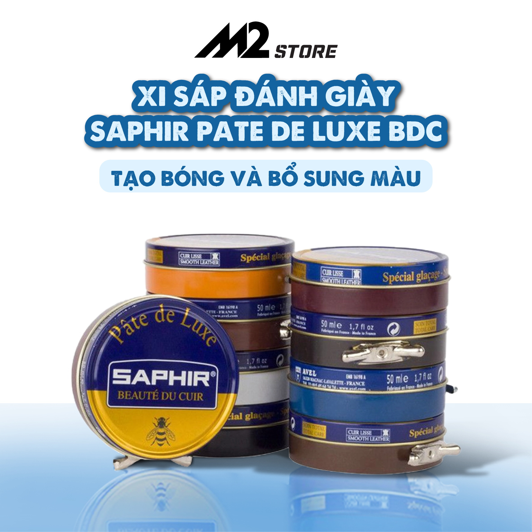 Xi đánh bóng đồ da giày da Saphir Pate De Luxe BDC Pháp 50ml (XDG04)