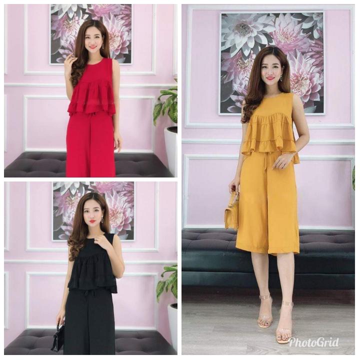 [HCM]SET BỘ ỐNG RỘNG KÈM ÁO PEPLUM