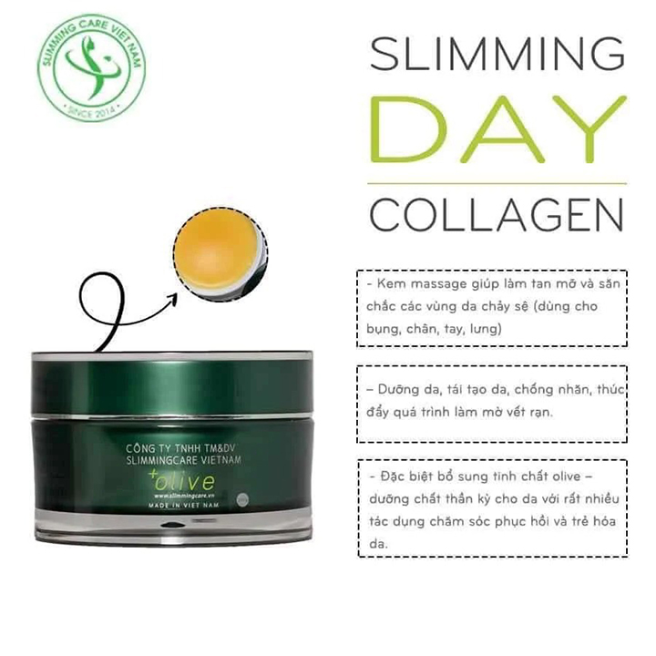 Kem bôi tan mỡ SLIMMING day collagen giúp eo thon gọn