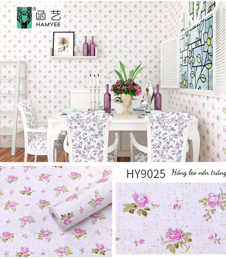 5 Mét Decal Giấy Dán Tường Khổ 45cm Có Sẵn Keo - hoa hồng nhí