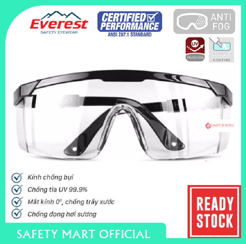 Labor EV105 dustproof UV rays, goggles Everest EV105 genuine Tawan-anti-scratch, đọng dew, form-fitting face eye protection optimal-genuine goods safety Mart official